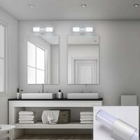 Lampada da specchio per bagno a LED Applique con paralume chiuso in acciaio inossidabile + acrilico - Risparmio energetico - Lampada a LED ad alta luminosità - Stile moderno per la casa40cm (luce bianca)