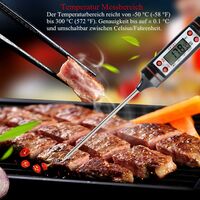 Termometro da cucina 3 pezzi universale termometro domestico digitale termometro da cucina termometro da carne, leggibile 50°C-300°C, °C/°F commutabile con custodia protettiva. Nero