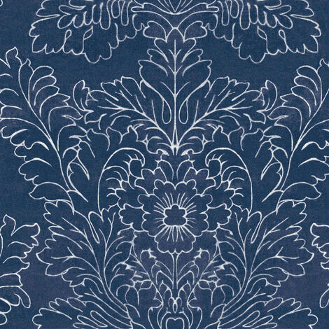 Laura Ashley Silchester Vliestapete Midnight Seaspray Blue 10mx52cm