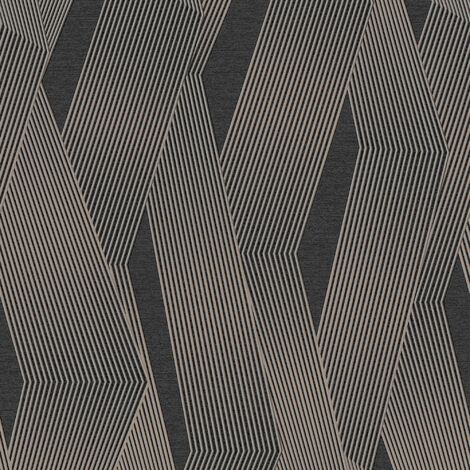 Vliestapete - Elegant lines Anthrazit - 10m x 52cm