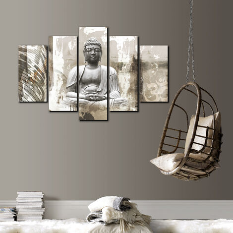 Buddha Art the 150x100cm for (5 XXL Leinwandbilder Home Set st.)