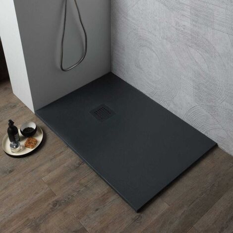 Duschtasse Aus Stein Maier Oasis 90x100 Cm – Anthrazit Grau, Rutschfeste Oberfläche, 3 Cm Stark