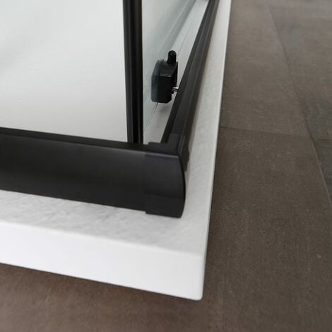 Duschkabine 80X100 Cm, Höhe 190 Cm, Mit Schwarzem, Mattem Profil Und Transparentem Kristallglas  City