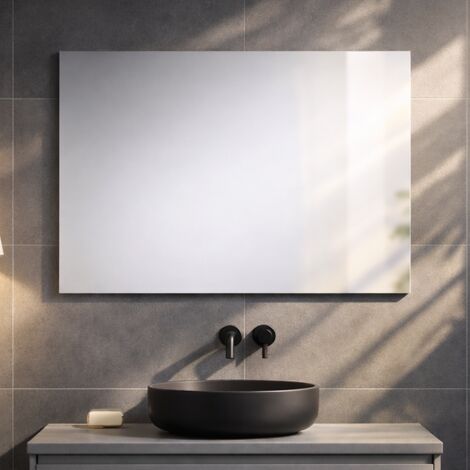 120X60cm Rechteckiger Wandspiegel Mit Poliertem Rand