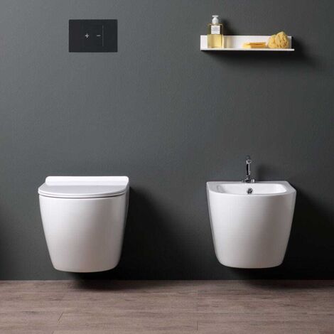 Wand-Wc Ohne Spülrand + Wc-Sitz Und Bidet  Folk