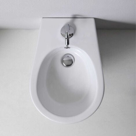 Bidet Soave Weiß - Bodenstehendes Keramik Bidet 35x42x50cm