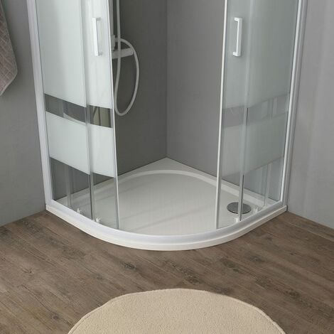 Weisse Runddusche In 90X90 Cm Mit Gleittüren Und Einscheibensicherheitsglas 4 Mm  Venere