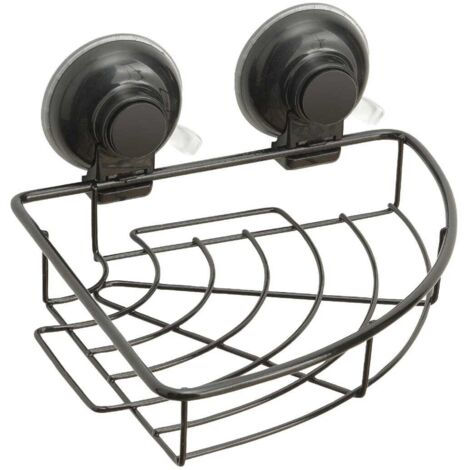 Schwarze Eck-Duschablage Mit Saugnapf Menta (1/3)