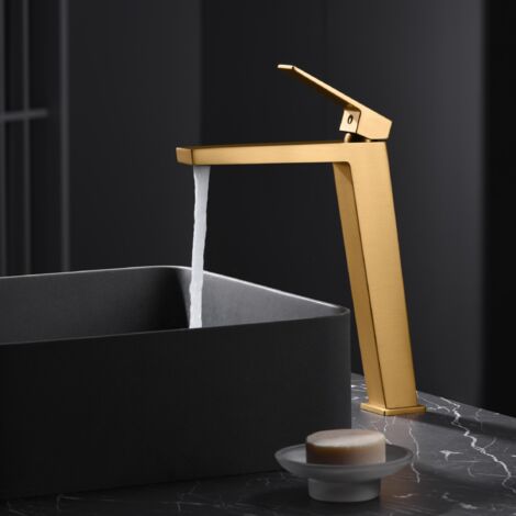 IMEX Rubinetto Miscelatore Lavabo Monocomando Bagno per Acqua Fredda/Calda Serie ART Nero Opaco - BDAR025-1NG