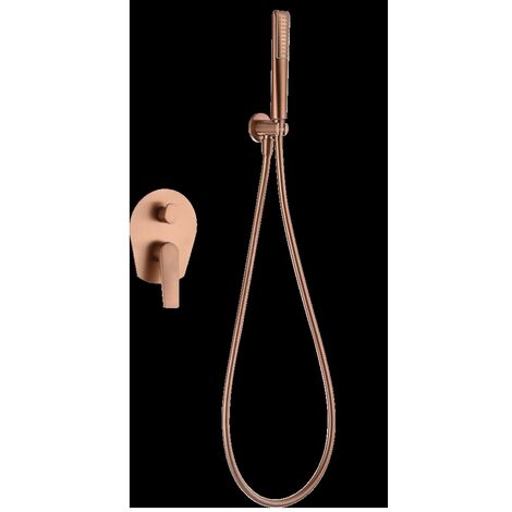 Conjunto ducha monomando empotrado Paros oro rosa
