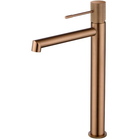 IMEX BDD038-3ORC LINE Monomando Lavabo Alto Oro Rosa Cepillado - ref: BDD038-3ORC