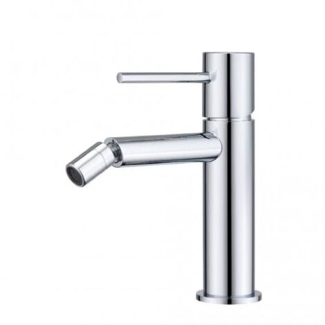 IMEX Miscelatore bidet cromado en latón y zama con cartucho cerámico Ø26 mm y set 2 flexibles 3-8 para instalación segura Modelo Monza Imex-BDM039-2