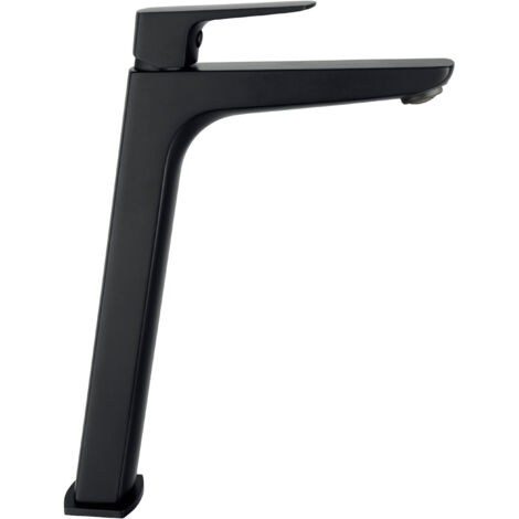 Grifo de Lavabo de Caño Alto Modelo MARRIOT Fabricado en Latón Monomando Acabado en Negro (1/2)
