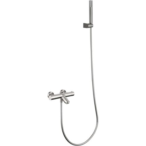 IMEX BTM039-4NQ MONZA Grifo Termostático Baño/Ducha Mural Color Níquel Cepillado - ref: BTM039-4NQ