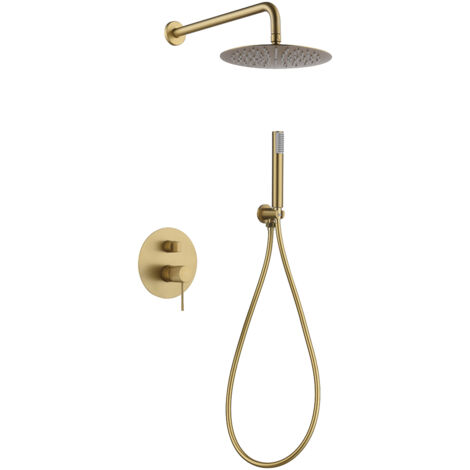 ► Columna de ducha empotrada Line oro cepillado [ IMEX® ]