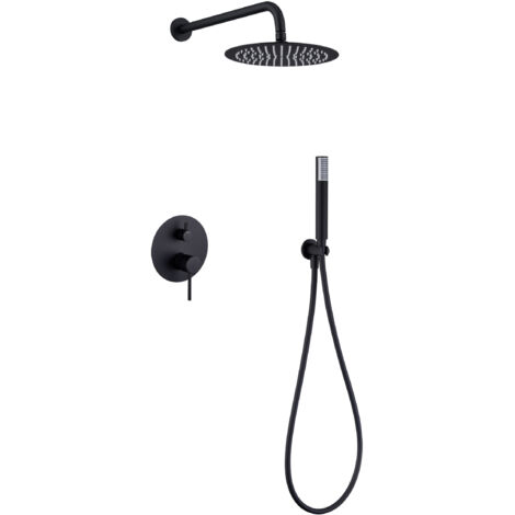 Conjunto de ducha  empotrado monza negro mate [ IMEX® ]