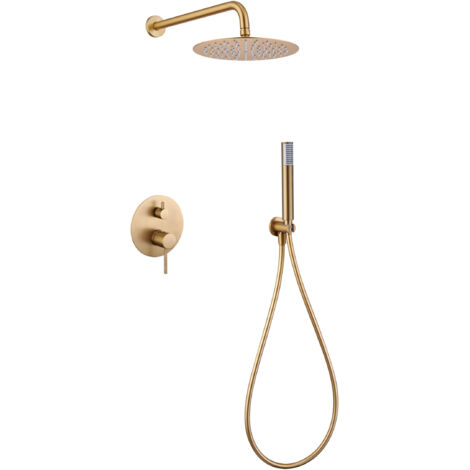 Conjunto de ducha  empotrado monza oro cepillado [ IMEX® ]