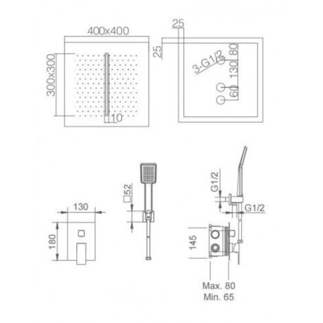 Conjunto ducha monomando empotrado Málaga IMEX