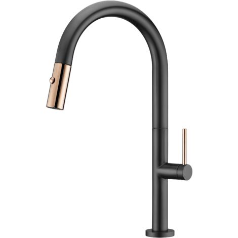 Grifo de cocina extraíble samoa negro oro rosa [ IMEX® ] (1/5)