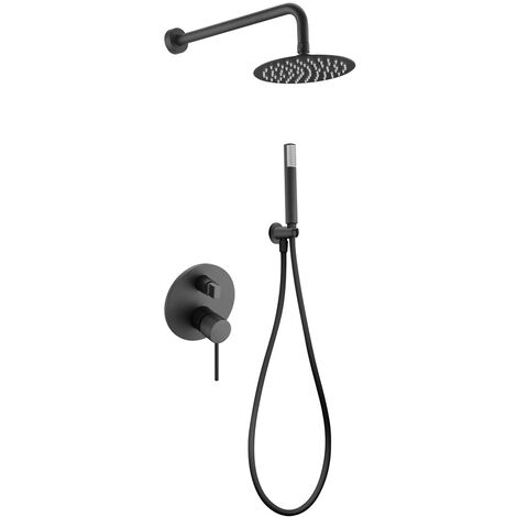 Columna de ducha empotrada Milos Stick negro mate [ IMEX® ] (1/2)