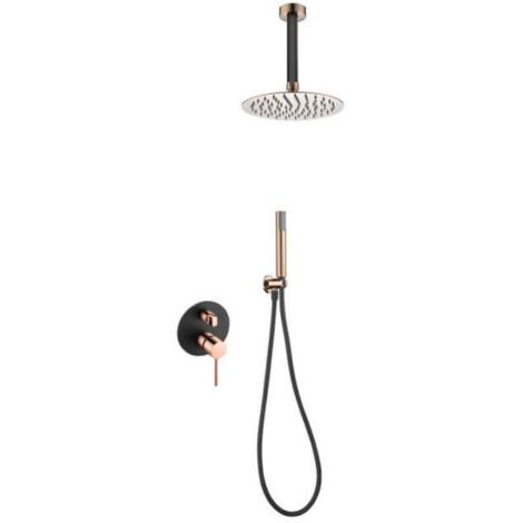 Columna de ducha empotrada Thalos Stick negro oro rosa [ IMEX® ] (1/4)