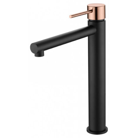 Monomando lavabo alto Milos Stick negro oro rosa IMEX BDYS045-3NOR (1/5)