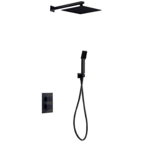 Conjunto ducha monomando empotrado Vesubio negro m - IMEX