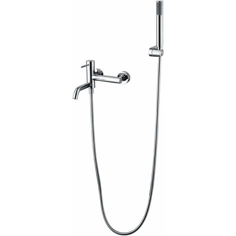 IMEX Kit vascadoccia cromada con cuerpo en latón y Zama tubo flexible de PVC 180 cm soporte y manija de ABS cartucho cerámico Ø35 mm modelo Monza Imex-BDM039-4