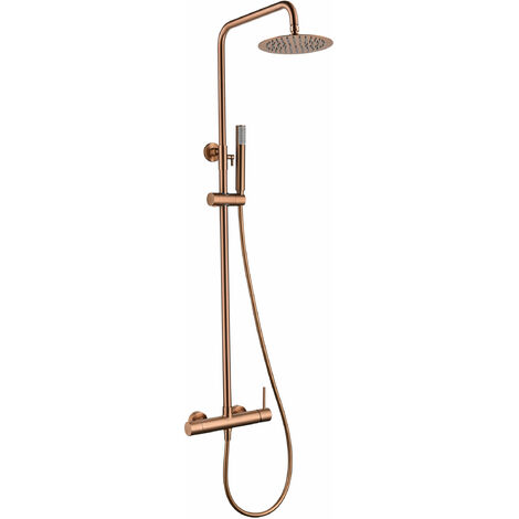 Conjunto de ducha  monomando monza oro rosa cepillado [ IMEX® ] (1/4)