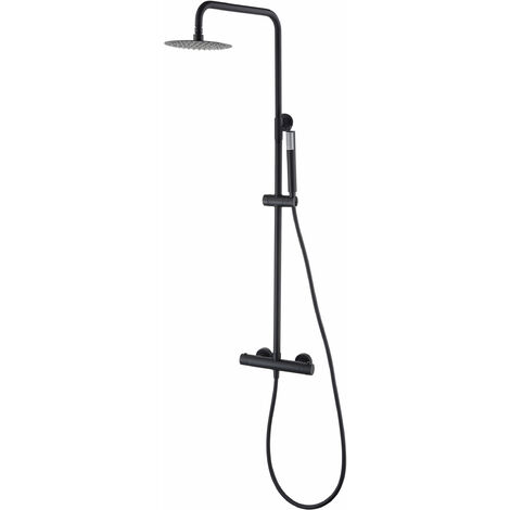 IMEX BTM039/NG MONZA Conjunto Grifo Ducha Telescópico Termostático Negro Mate - ref: BTM039/NG