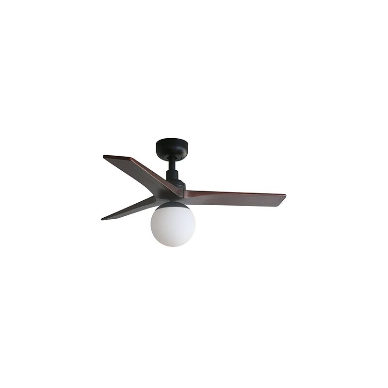 KLIM S Ventilateur avec lumière noir/noyer Ø92cm