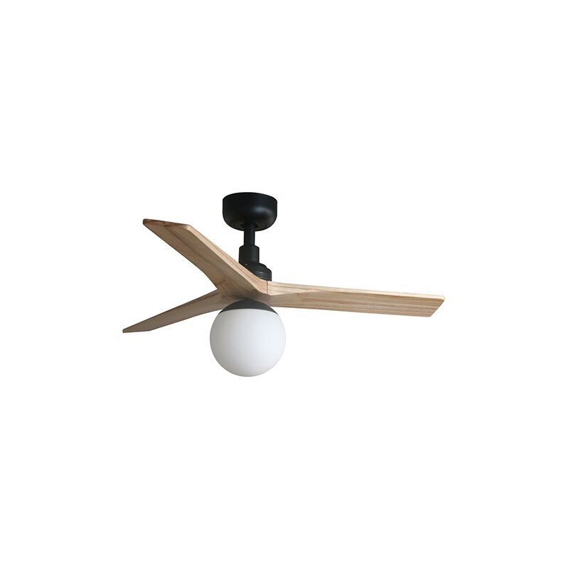 KLIM S Ventilateur avec lumière noir/chêne Ø92cm
