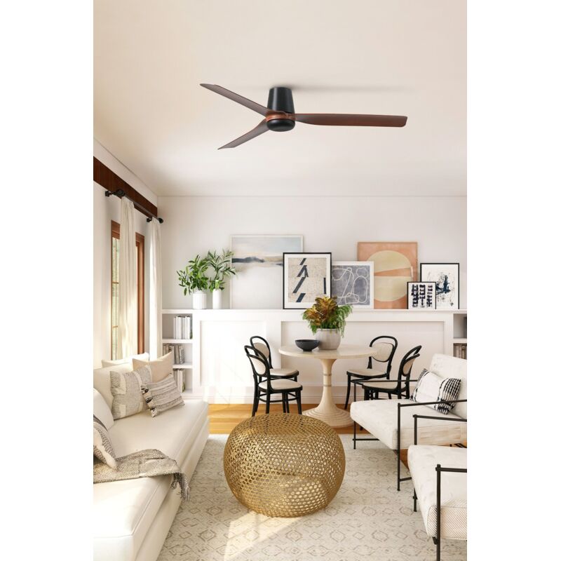 Faro Barcelona 338301TW | Punt Tub M LED Ventilateur Blanc/bois Clair