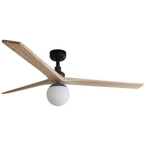 Ventilateur de plafond DC Klim L Noir-Chêne avec Lumière
