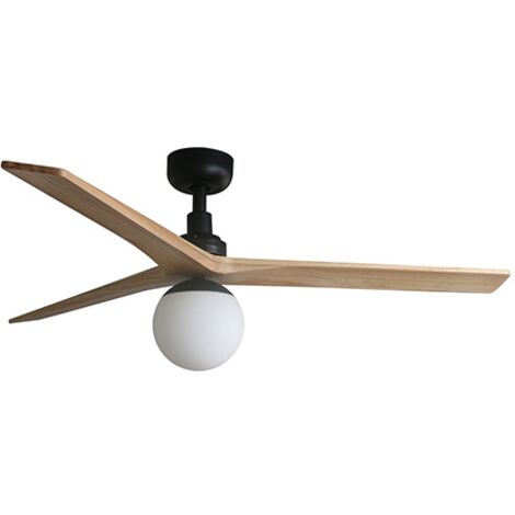Ventilateur de plafond DC Klim M Noir-Chêne avec Lumière