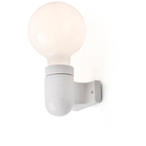 Faro Barcelona – Applique murale blanche en céramique E27 dimmable – Longueur 48mm, Largeur 75mm, Hauteur 76mm – IP20 – 62302
