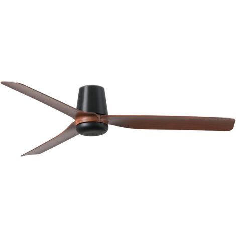Faro PUNT Ventilateur de plafond CC Tub Medium noir, bois foncé, 6 vitesses