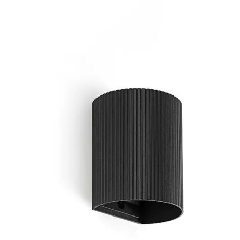 Applique murale rainurée noire SOLE avec interrupteur 40527