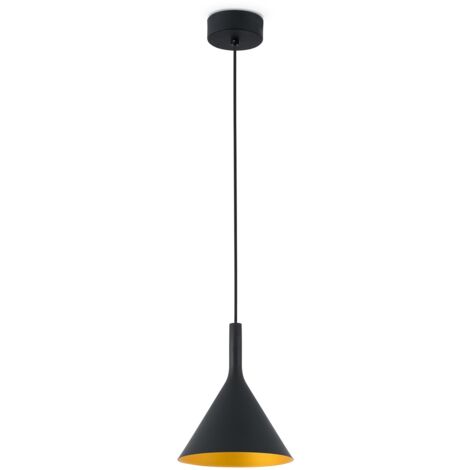 Faro Pam-P - Lampe à Suspension LED Small Dome Noir, Or