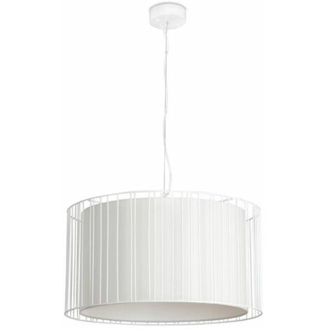 Faro Linda - Plafonnier rond à 1 ampoule blanc avec abat-jour, E27 (1/3)