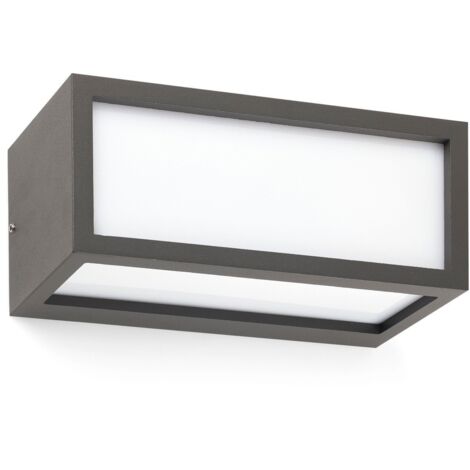 Faro Barcelona – Applique murale extérieure hublot 1 ampoule E27 – Aluminium gris foncé – IP54 étanche – Dimensions 25x11cm – Éclairage durable (1/7)