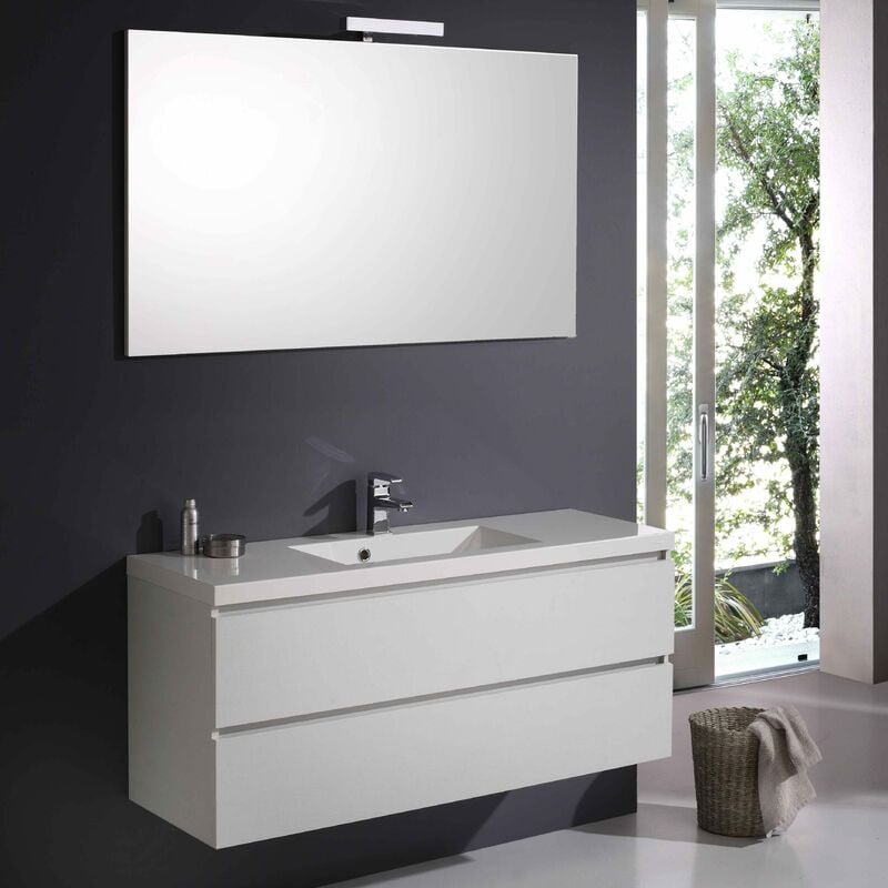 Kiamami Valentina Mueble de baño manhattan con compartimientos 120 cm en blanco