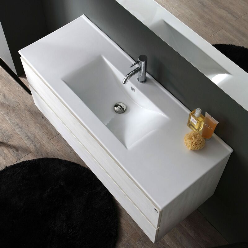Mueble De Baño De 120 Cm Con Dos Compartimientos Y Doble Lavabo - Modelo  Berlín