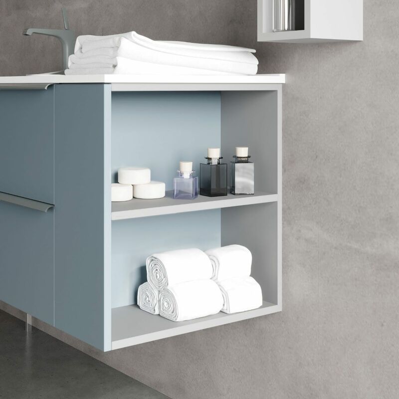 MUEBLE DE BAÑO 120CM GRIS CENIZA, TOALLERO CROMADO, NEW YORK