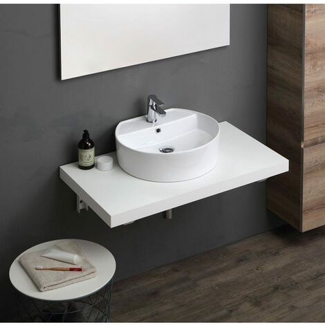 Estante De Tocador De Madera Blanca De 120 Cm  Serie Valentina