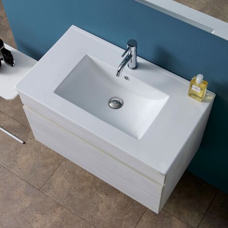 Mueble De Baño De Pared De 80 Cm Con Compartimento En Promenade  Serie Sole
