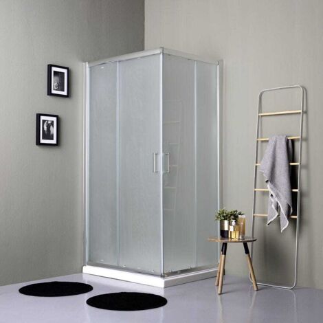 Mampara De Ducha Rectangular 100X80 Puertas Correderas Satinadas 6Mm  Giada (1/5)