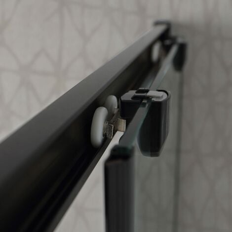 Mampara ducha frontal baño dos puerta plegable con perfil negro mate,estilo  industrial, 5 mm cristal templado, Easyclean,70x190cm : :  Bricolaje y herramientas