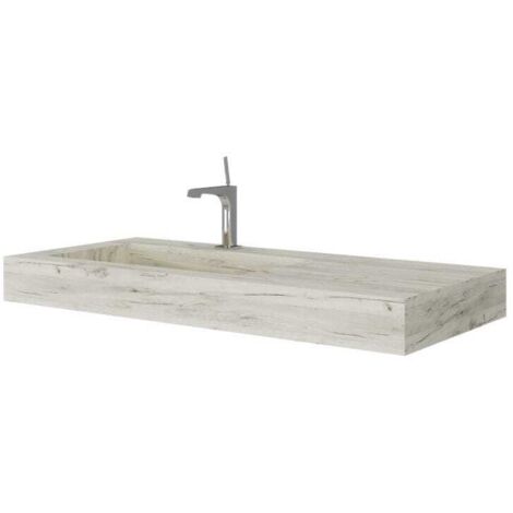 Fregadero Hpl Con Lavabo Izquierdo Roble Hielo 100Cm