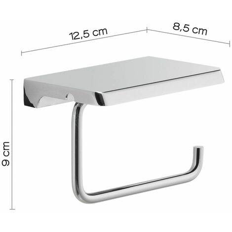 Portarrollos sin tapa de 18,1 cm fabricado en metal con acabado brilloso Victoria  Roca